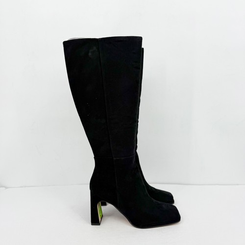 Stivali al ginocchio Sam Edelman donna Issabel US 8,5 M EU 39 neri scamosciati con tacco nuovi con scatola - Foto 5 di 14