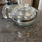Vintage Pyrex Flameware Glass Teapot 6-Cup Stovetop Kettle with Lid