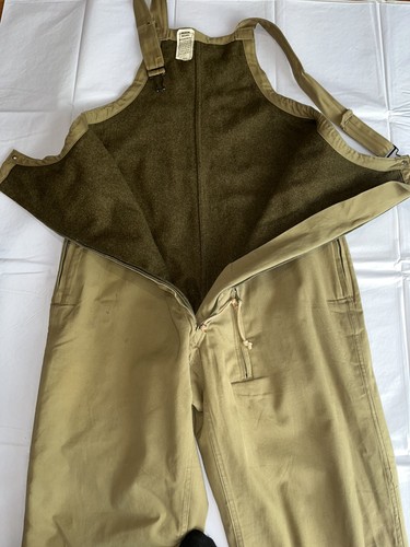 US WW2 WWII Invierno Combate Tanker Pantalones Baberos Mono Forrado de Lana Años 40’s Raro M - Imagen 7 de 16