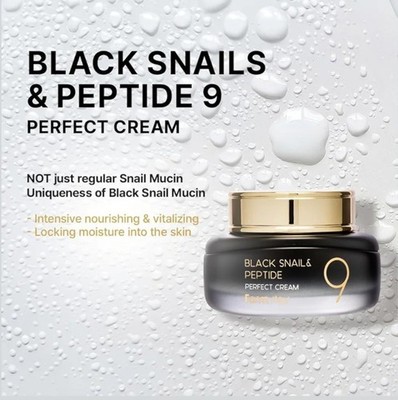 FARM STAY - BLACK SNAIL & PEPTIDE9 - PERFECT CREAM - 1.85 fl Oz/ 55ml