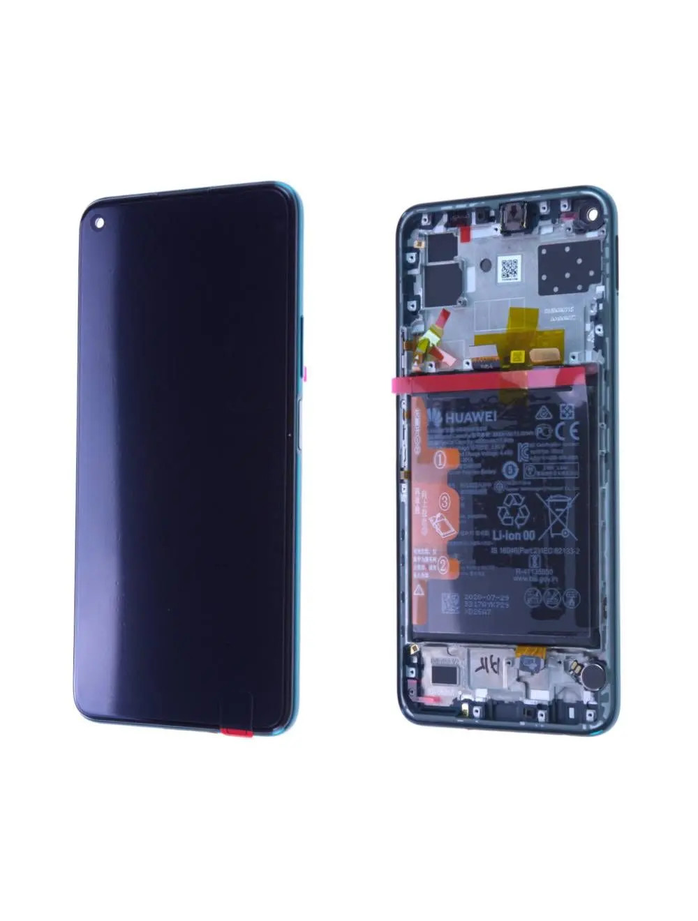 Écran Huawei P40 Lite 5G LCD avec batterie et châssis pour réparation de bloc tactile