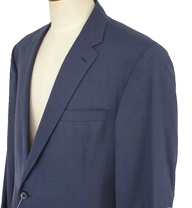 NWT Ralph Lauren Purple Label Men's 2B Italian Suit 46R Wool Dark Navy Glenplaid - Image 3 of 4