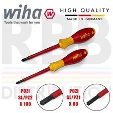 Image of Wiha 32282 PlusMinus Pozidrive Screwdriver 1000v VDE Electrician 2pcs SoftFinish