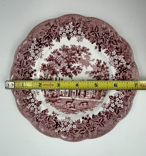 J & G MEAKIN Red Romantic England Penshurst Place Bread & Butter 6.75” Plate - Picture 4 of 5