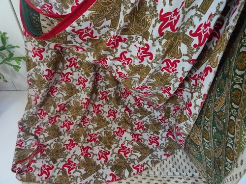 White Long Indian Wrap Around Skirt Reversible Hippy Boho Maxi 20/53 - Picture 10 of 12