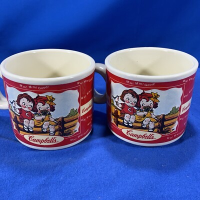 1998 Campbell's Kids Soup Mugs - Set Of 2 Houston Harvest  Spring/Summer Design 