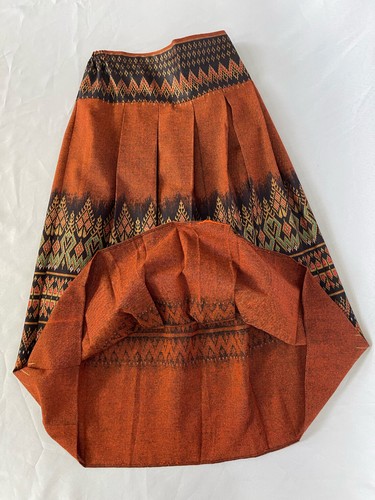 Women Thai Native Long Skit Cotton Thai Printed Pleats Multi-Color Free Size - Picture 174 of 186