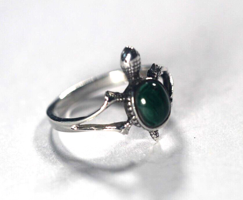 Vintage Southwest Solid Sterling Silver Malachite… - image 4