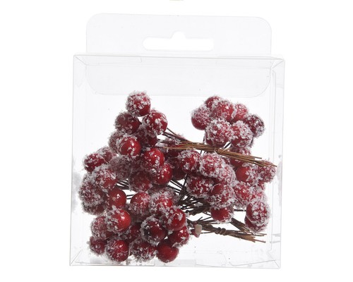 SPRINGOS Künstliche Vogelbeeren 100 Stück - Befrostete Deko-Beeren An Draht Für Weihnachtsdekoration