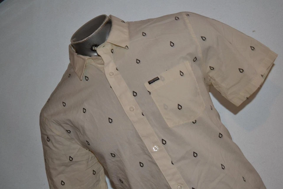 38115 Volcom Shirt Front Pocket White Cotton Size Large Modern Fit Adult Mens - Image 2 of 4