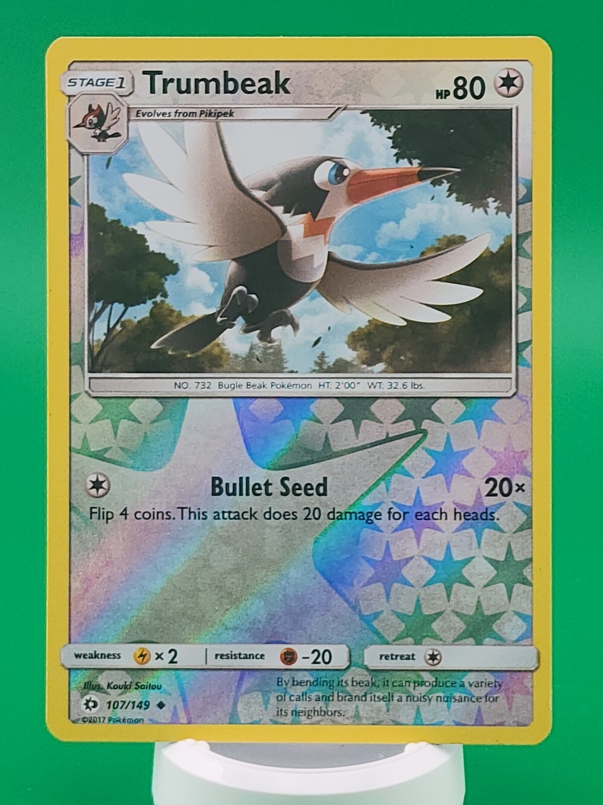 Trumbeak 107/149 TCG Pokemon Sun And Moon Reverse Holo Card