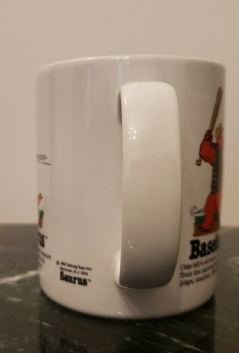 Taza de café vintage 1986 Nalpac BASEBLASAURUS dinosaurio béisbol excelente - Imagen 2 de 6