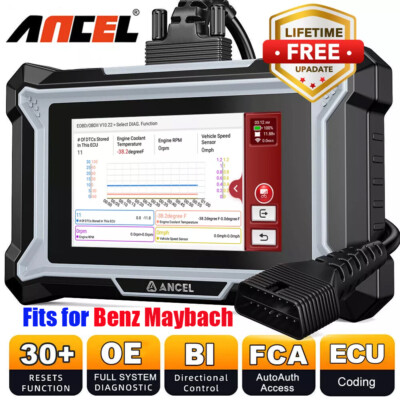 ANCEL DS160 OBD2 Scanner for Benz Maybach Full System Diagnostics Bidirectional