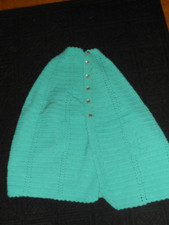 Vintage Green Grannycore Knit Handmade Poncho-Girl Young Girls-Lot of 2
