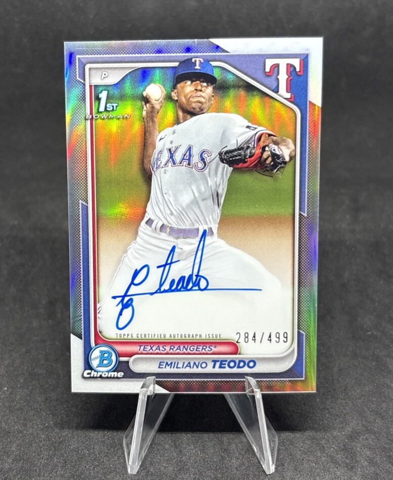 2024 Bowman Chrome Emiliano Teodo Refractor Auto /499 CPA-ETE 1st RC