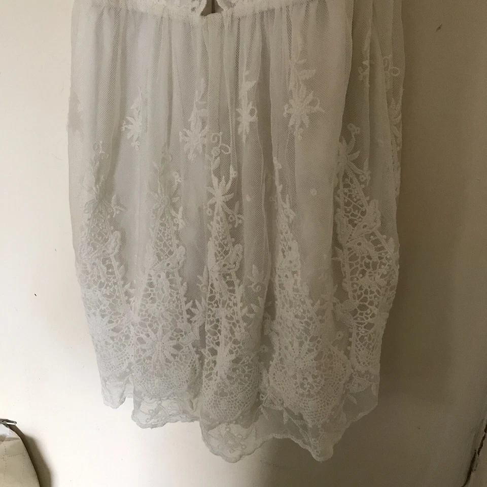 Express слоновой кости вязаный кружевной комбинезон спагетти ремни стороны молнии размер 00 - Изображение 4 из 4