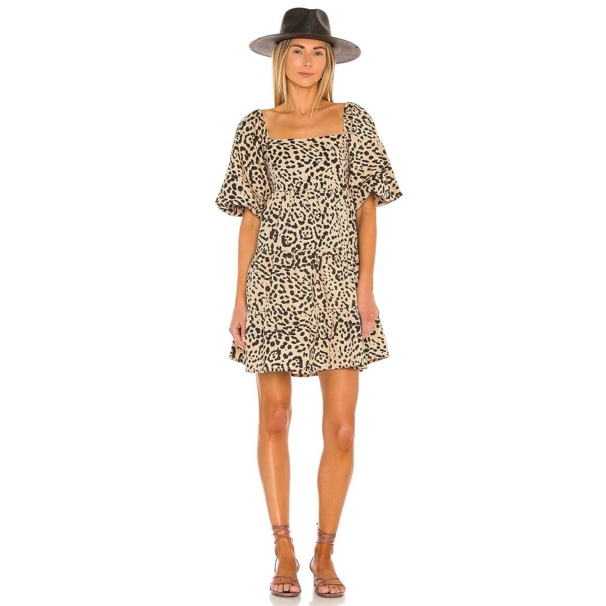 Faithfull The Brand Eryn Mini Dress Shamari Animal Print Xs