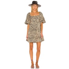 FAITHFULL THE BRAND Eryn Mini Dress Shamari Animal Womens Size XS