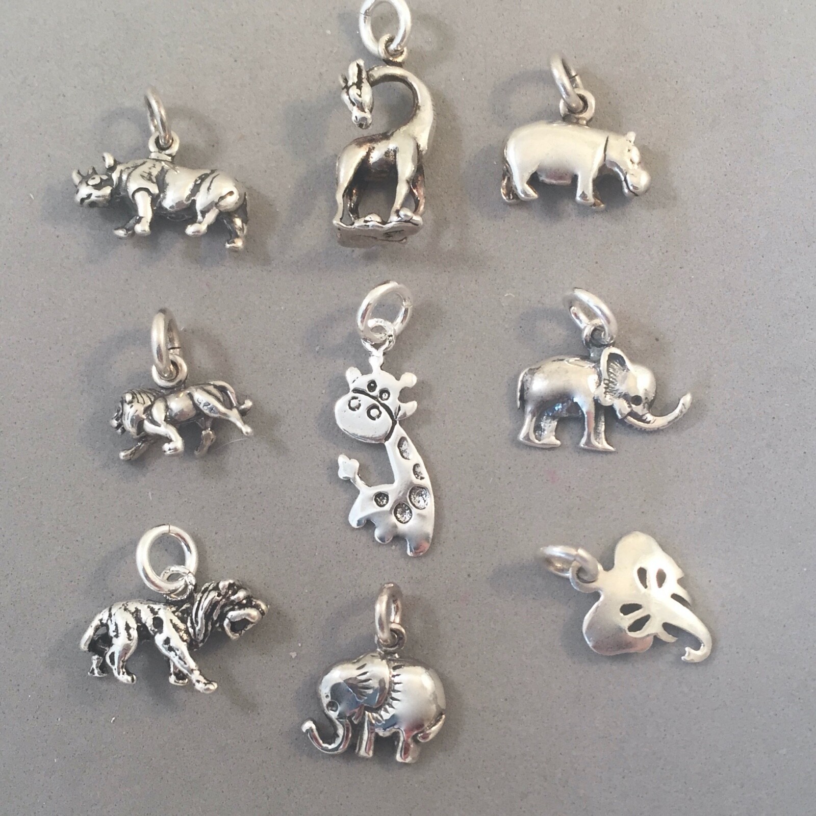 925 Sterling Silver SALE ANIMAL CHARMS Africa Safari Zoo NEW Pendant 925  SL57