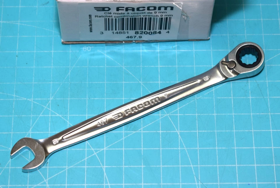 clé mixte à cliquet de 9mm FACOM réf 467.9 neuf - Photo 1/1