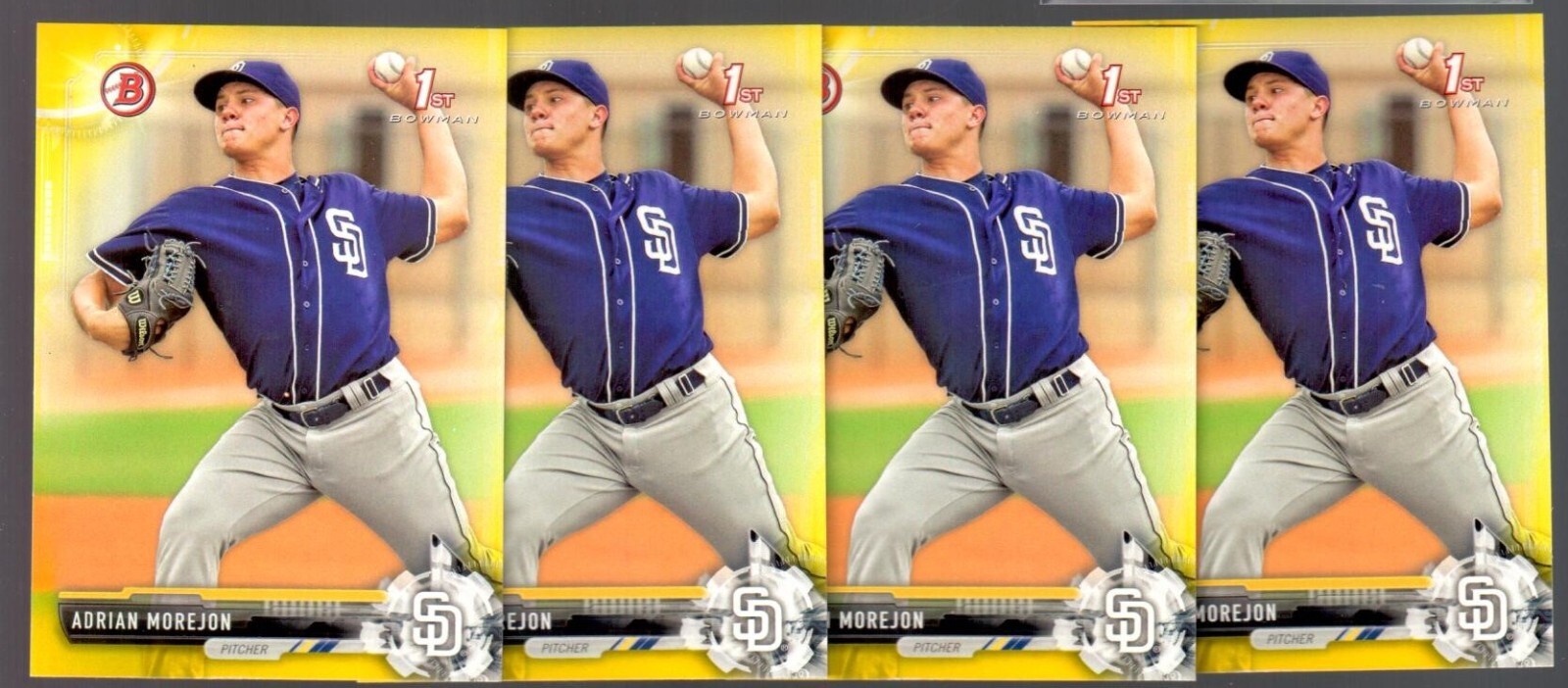2017 Bowman Prospects ADRIAN MOREJON ROOKIE YELLOW Parallel! #BP130