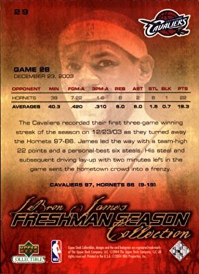 2004 Upper Deck LeBron James Freshman Season #29 LeBron James