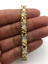 Diamond 5Ct Round Cut Lab Created Tennis Charm Bracelet 14K Yellow Gold Finish