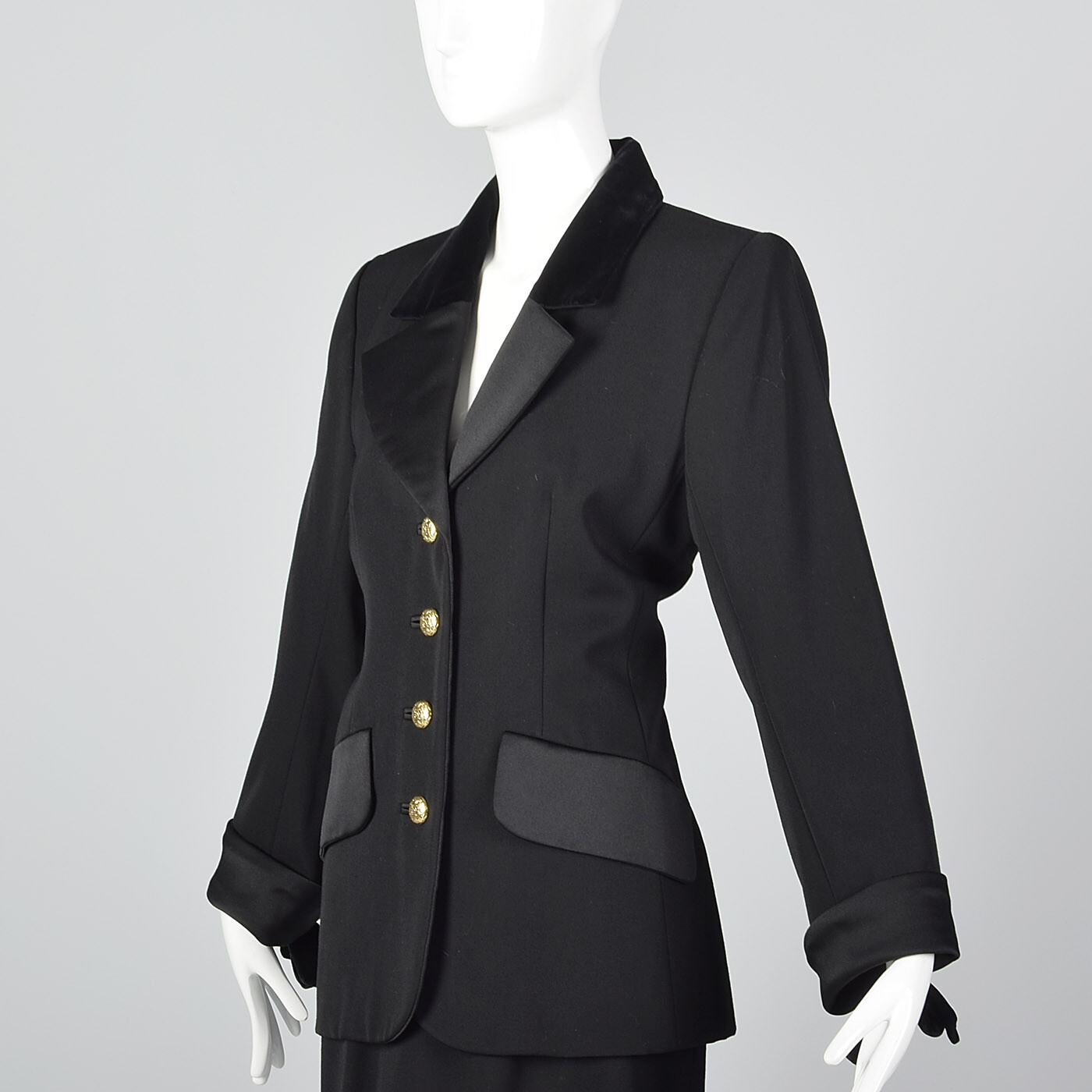 Gonna M Yves Saint Laurent Rive Gauche Lana Nera Inverno Separata Velluto