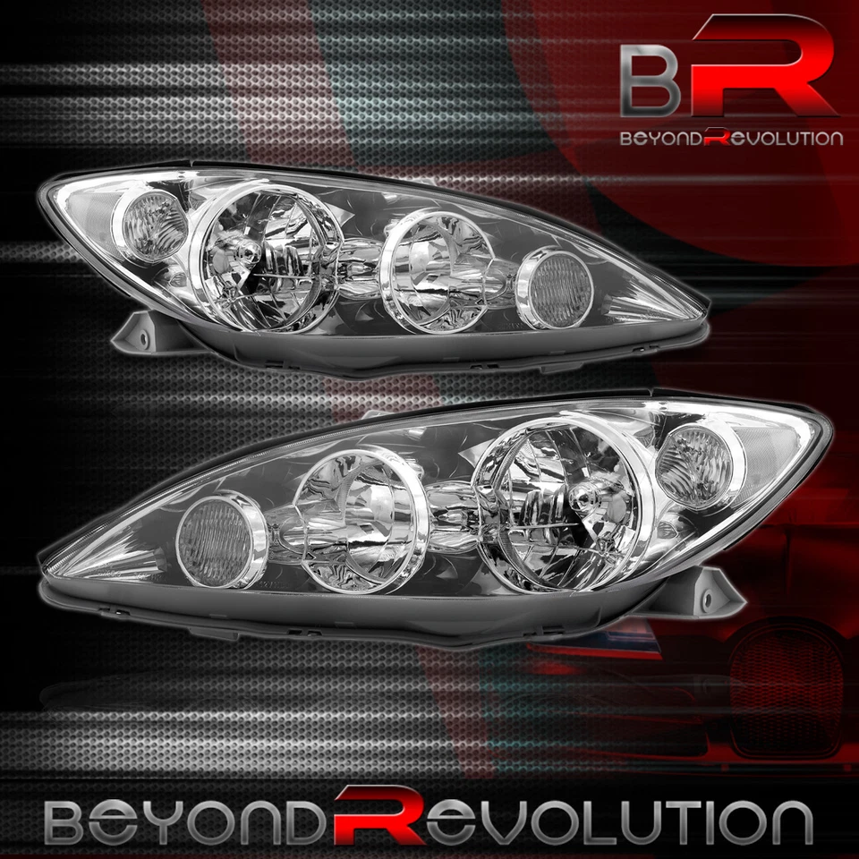 For 2005-2006 Camry LE SE XLE Driving Chrome Housing Headlights Clear Reflector Foto 4 de 4