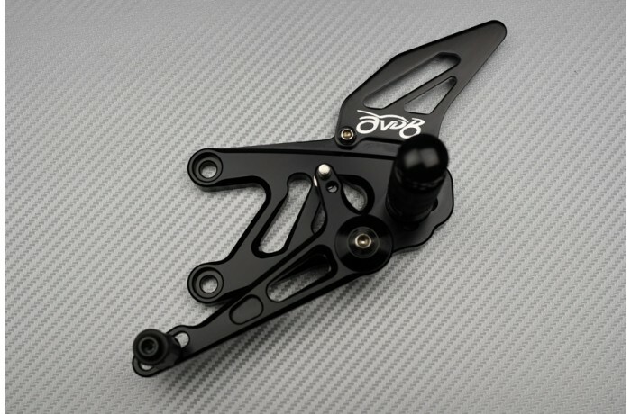 Commandes reculées moto Aprilia RSV4 1000 argent pour pilotage sur circuit - 4