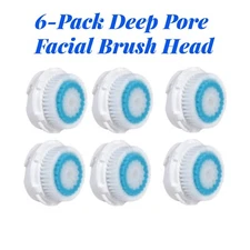 6-Pack Deep Pore & Acne Brush Facial Brush Head for Clarisonic Mia 1, 2, 3