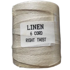 Unwaxed LINEN CORD lacing cord 6 ply: natural, right twist, rugmaking, jewellery