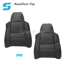 For 2008-2010 Ford F350 F450 Super Duty Both Side Top Leather Seat Cover Black
