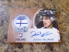 2016-17 LEAF HEROES AND PROSPECTS INTERNATIONAL ICE JUUSO VALIMAKI AUTOGRAPHED  