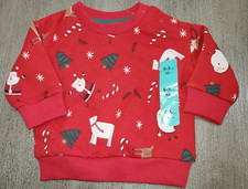 boys girls NEW NWT red CHRISTMAS SWEATSHIRT TOP santa snowman 0/3 month polar