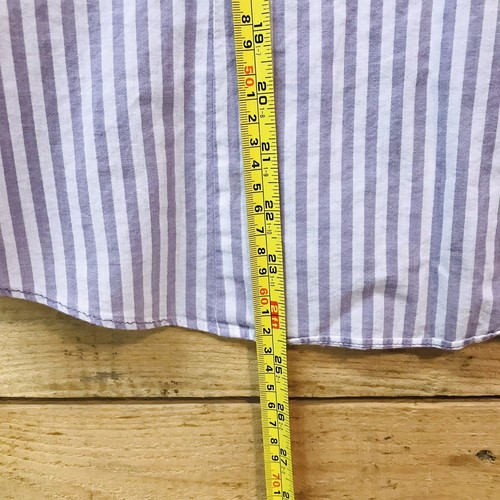 Camisa para mujer Orvis pequeña a rayas con botones púrpura blanco bolsillo manga larga - Imagen 8 de 9