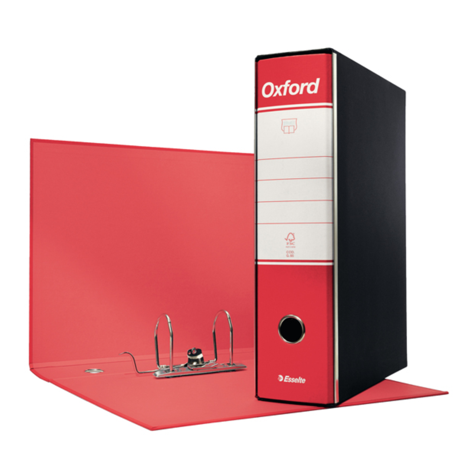 REGISTRATORE OXFORD G85 - DORSO 8 CM - PROTOCOLLO 23X33 CM - ROSSO - ESSELTE