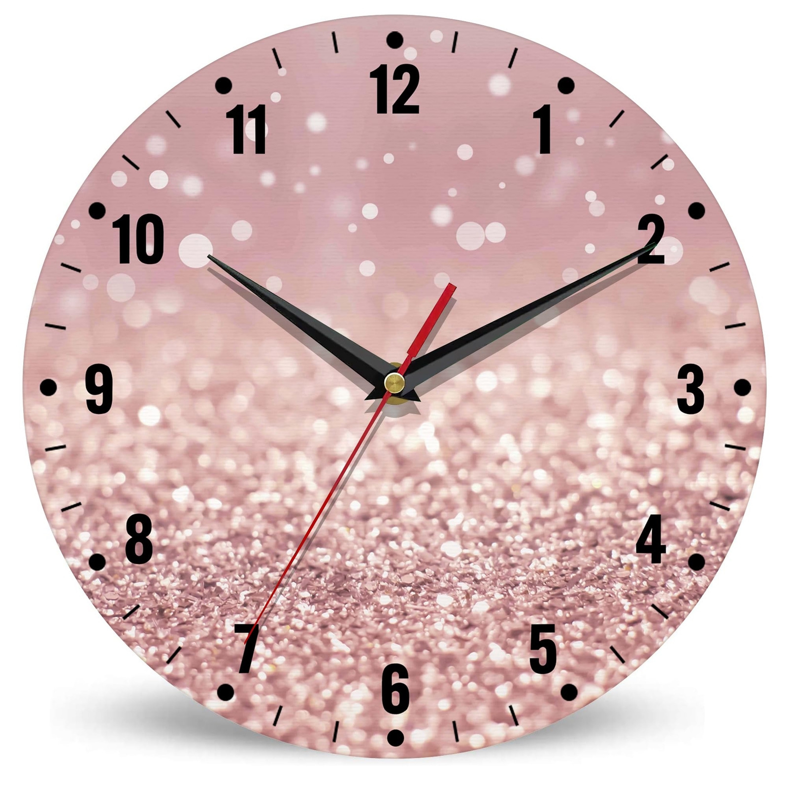 Clocks for Living RoomRose Gold Glitter Kitchen Wall ClockAbstract Clocks 10 ...