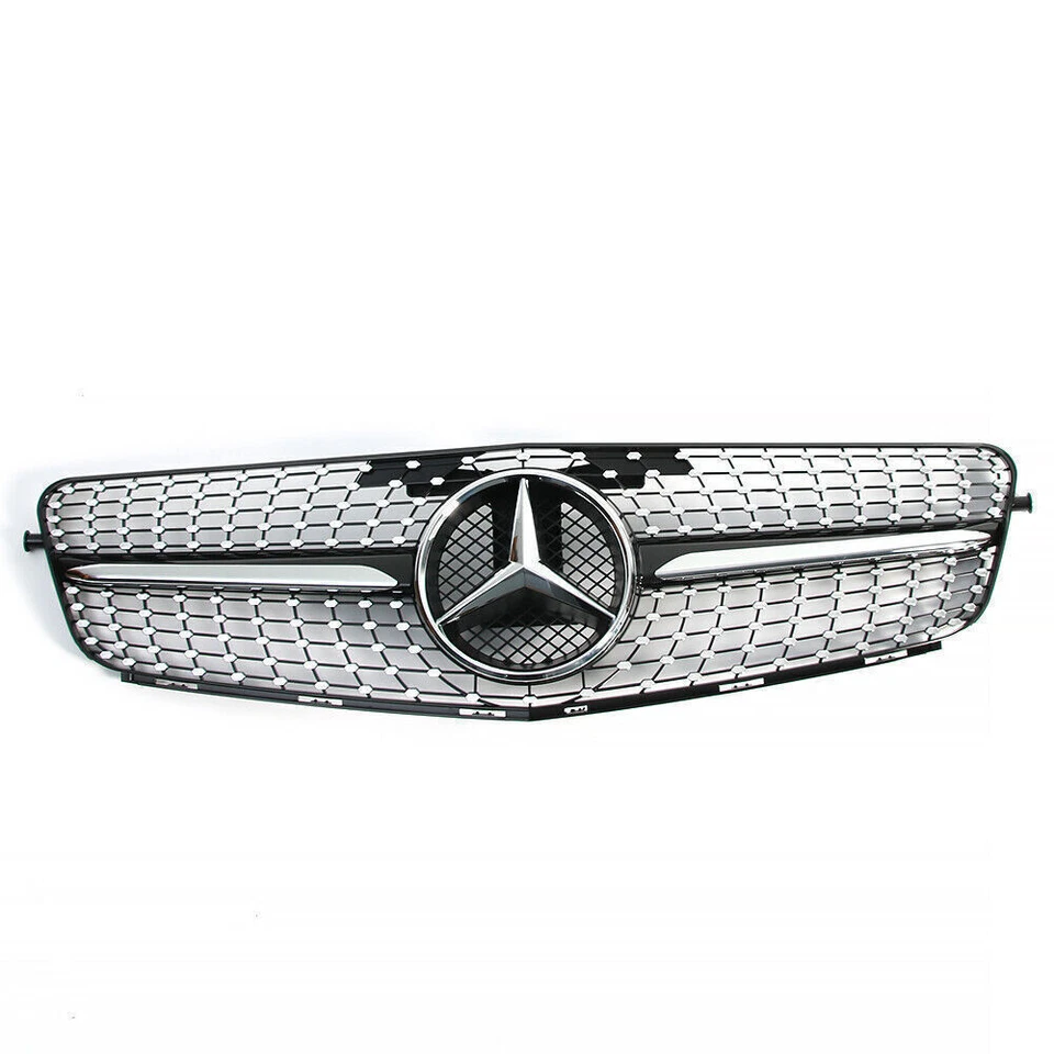 Grill For Mercedes Benz 2008-2014 C-Class W204 C300 C350 Front Grille W/Emblem - Image 3 of 4