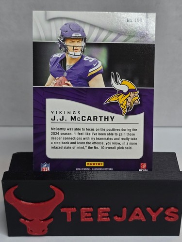 J.J. McCarthy 2024 Panini Illusions Rookie Card #100 Minnesota Vikings RC - Picture 2 of 2