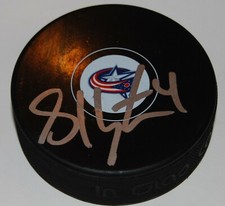SCOTT HARRINGTON signed (COLUMBUS BLUE JACKETS) autographed hockey puck W/COA
