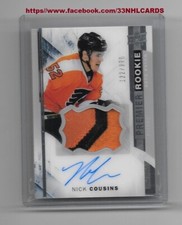 2015-16 UPPER DECK PREMIER NICK COUSINS ROOKIE PATCH AUTO 3 CLRS 122/375