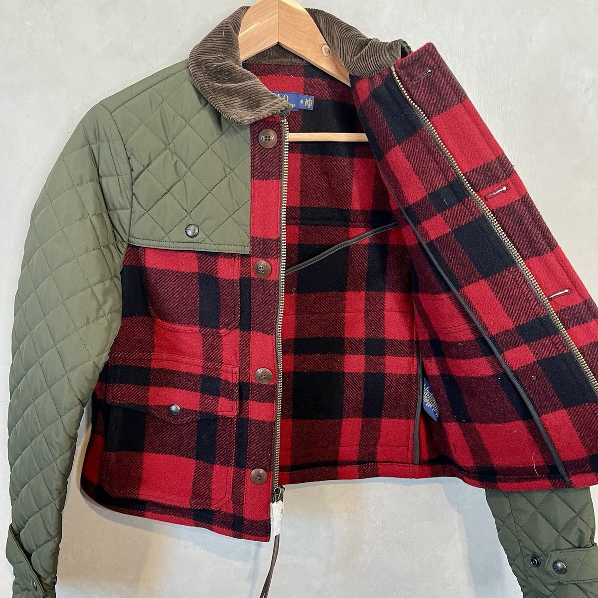 Ralph Lauren wool JK チェック　L Polo Ralph Lauren Plaid Wool-Blend Shirt Jacket | Saks Fifth