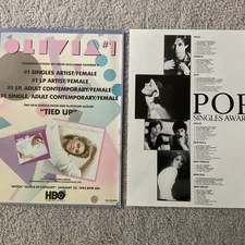 OLIVIA NEWTON JOHN 1982 CASHBOX #1 AWARDS ORIGINAL PRINT POSTER TYPE AD LOT OF 2