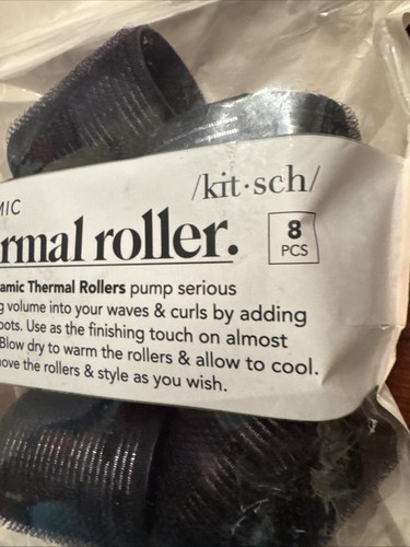 Rodillos térmicos de cerámica Kitsch 8 piezas negros rodillos de 3 tamaños para ondas y rizos - Imagen 3 de 9