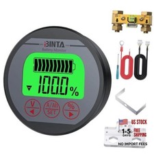 Battery Monitor with Shunt 8-120V Voltmeter Ammeter, Voltage Current 0-500A