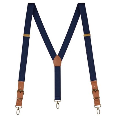Buyless Fashion Leather Suspenders Men - 48'' Elastic Adjustable 1'' - Y Back