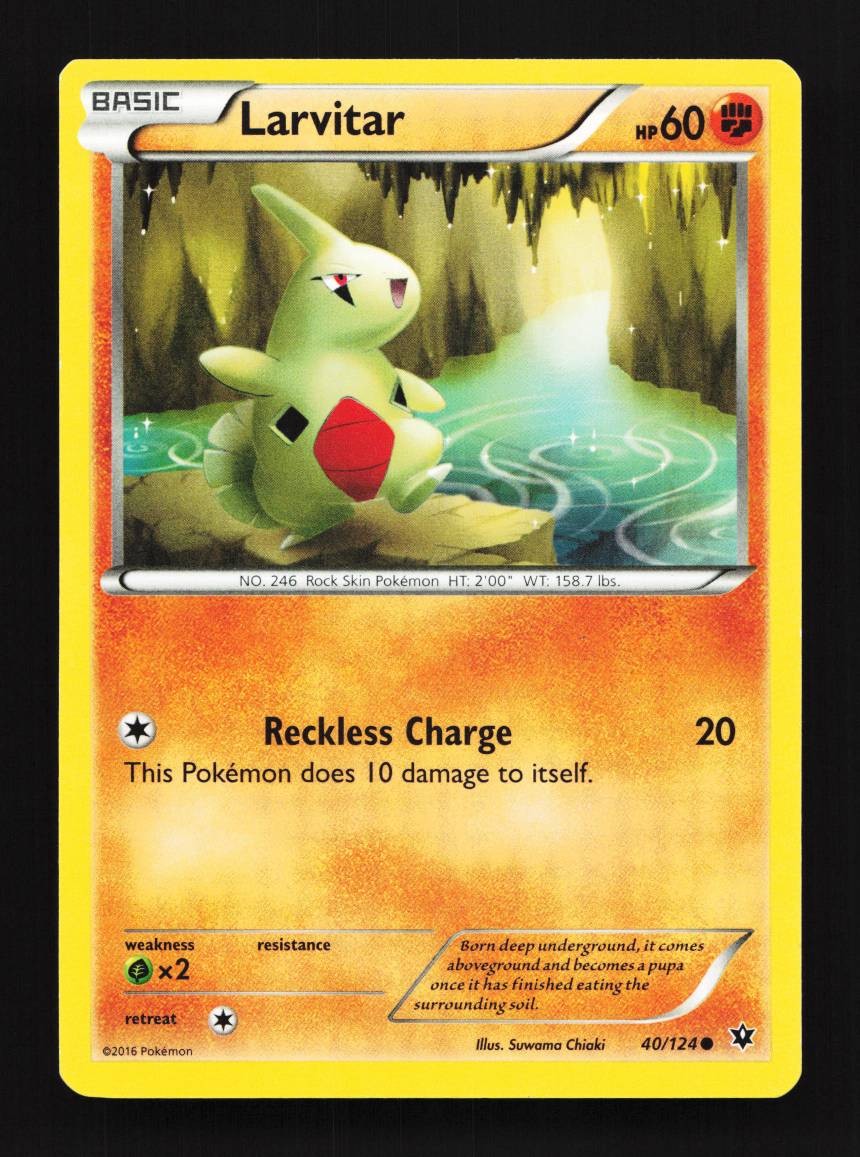 Larvitar 40/124 LP Fates Collide English Pokemon Card TCG