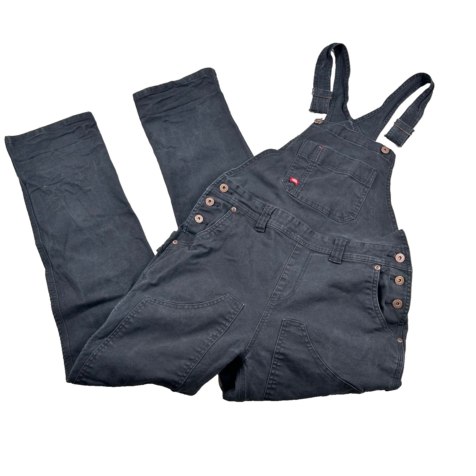 Dickies Overalls Mens Sm Double Knee Canvas Charcoal Utility Carpenter Cargo