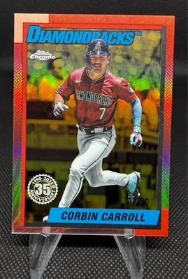2025 Topps Chrome Update - Corbin Carroll #90CU-12 Gold Refractor #07/50 Jersey#